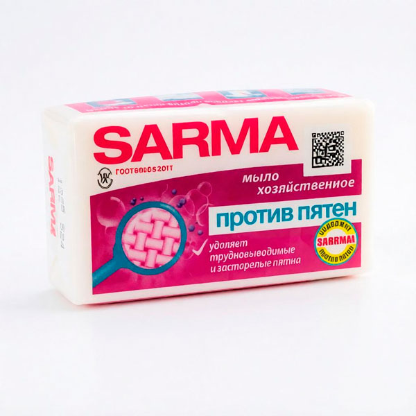 Мыло хозяйственное 140гр. SARMA ПРОТИВ ПЯТЕН *48