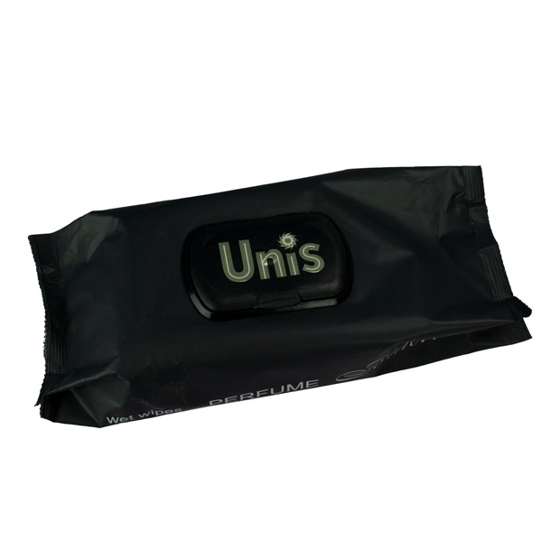 Салфетки влажные 84 шт. антибактериальные Perfume Black с клапаном ТМ Unis