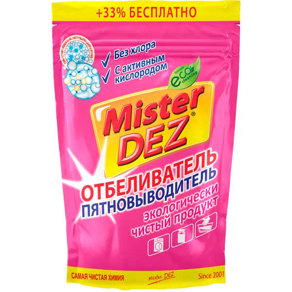 Отбеливатель-пятновыводитель с активным кислородом 800 г Mister Dez Eco-Cleaning 