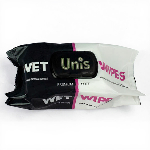 Салфетки влажны 120 шт. универсальные с клапаном ТМ Unis