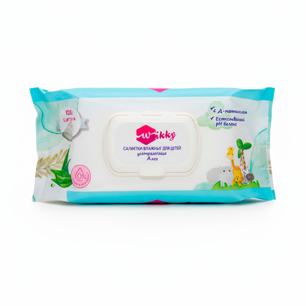 Салф. влажные Wikky  "Детские" *120 ультрамягкие с Алоэ/12
