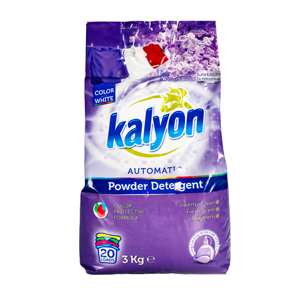 Стиральный порошок автомат для цветного и белого, 3 кг. KALYON фиолетовый 