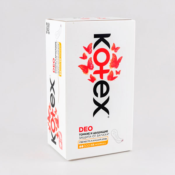 Прокладки ежедневные 56 шт. KOTEX DEO НОРМАЛ *16