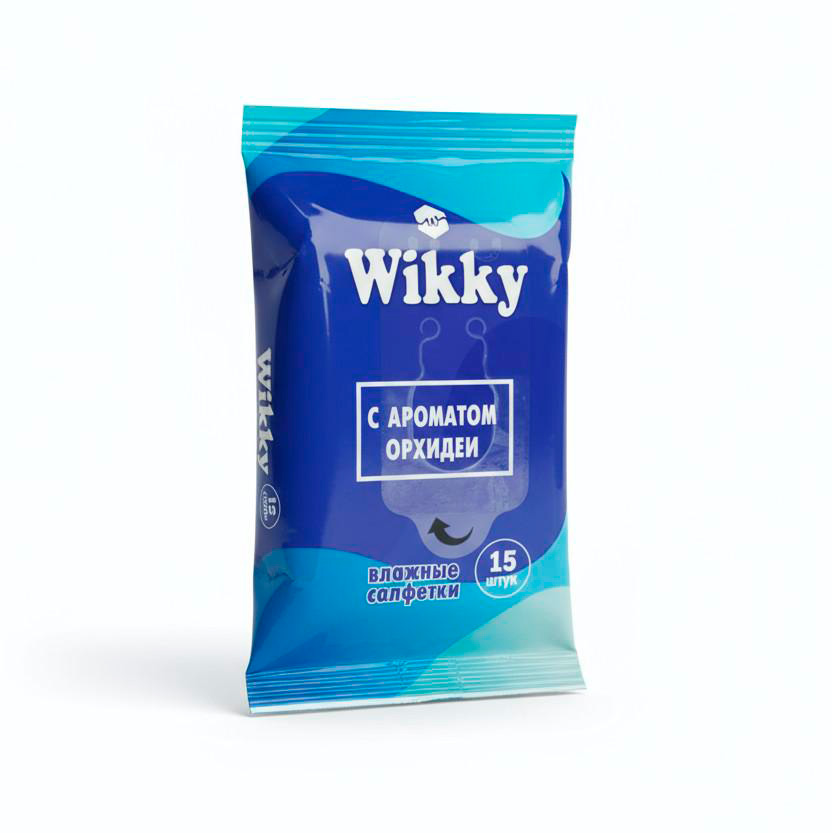 Салфетки влажные Wikky *15 "Универсальные с ароматом орхидеи»/135