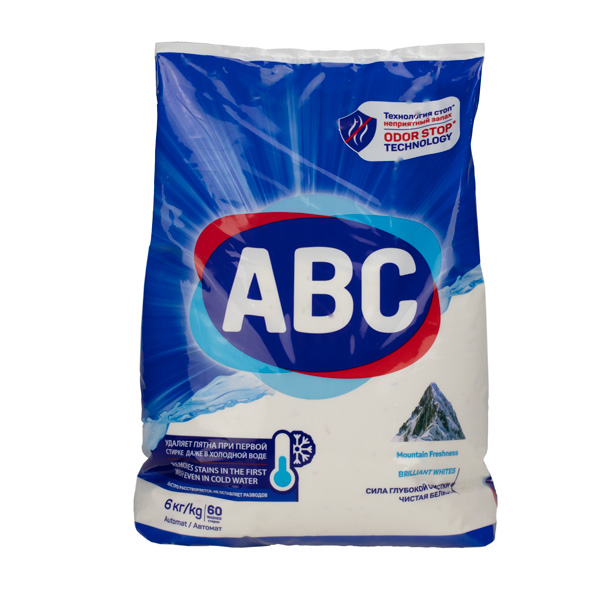 Порошок для стирки белья Свежесть гор 6кг. ABC