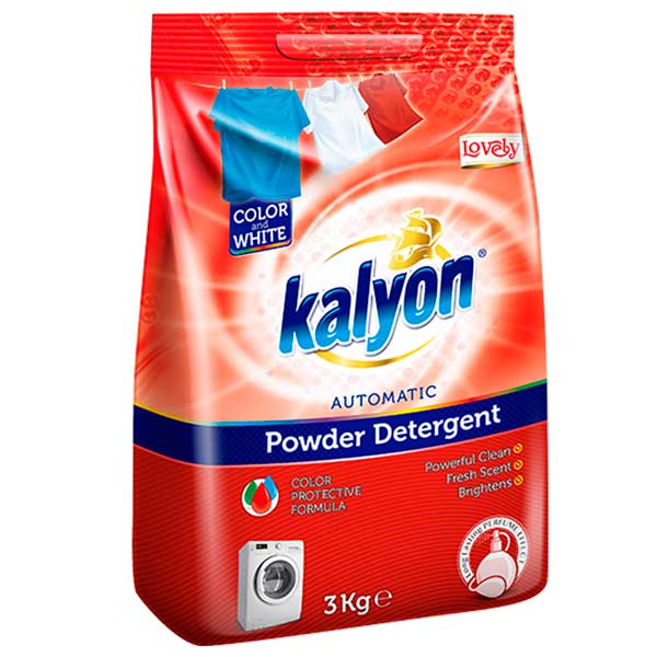 Стиральный порошок автомат для цветного и белого, 3 кг. KALYON красный 