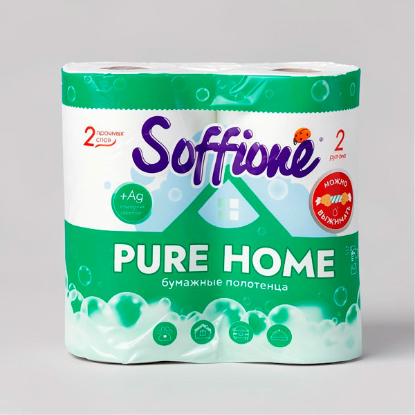 Бумажные полотенца 2сл 2рул PURE HOME Soffione