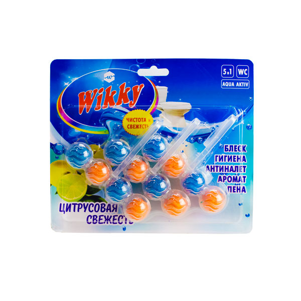 Подвесной блок для унитаза Wikky 4*3 шт Цитрусовая свежесть