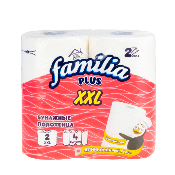 Полотенца бумажные 2сл 2рул. XXL FAMILIA *12