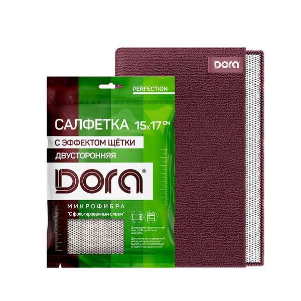 Салфетка из микрофибры Dora "С эффектом щетки", 17х15см (55)