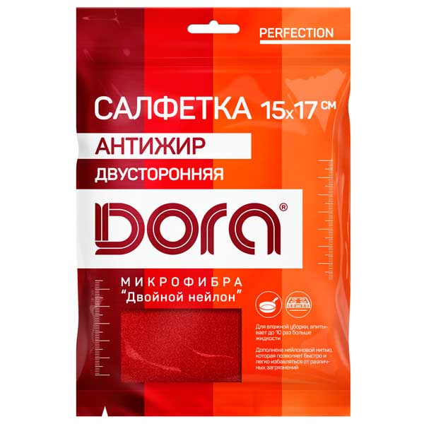 Салфетка из микрофибры Dora "Антижир", 17х15см (55)