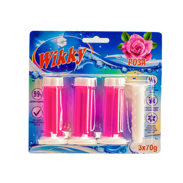 Гелиевый стик для унитаза Wikky 3 шт Роза