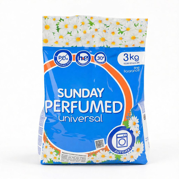 Порошок стиральный 3 кг. SUNDAY АВТ УНИВЕРСАЛЬНЫЙ PERFUMED *5