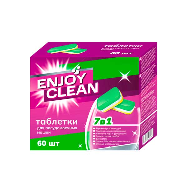 Таблетки для ПММ 1,08кг ENJOY CLEAN 60 шт