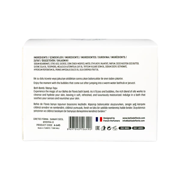 Бомбочки для ванны BAHIA DE FLAVIA   BATH BOMB 160 GR REJUVENATING AFTER-WORKOUT ROUTINE