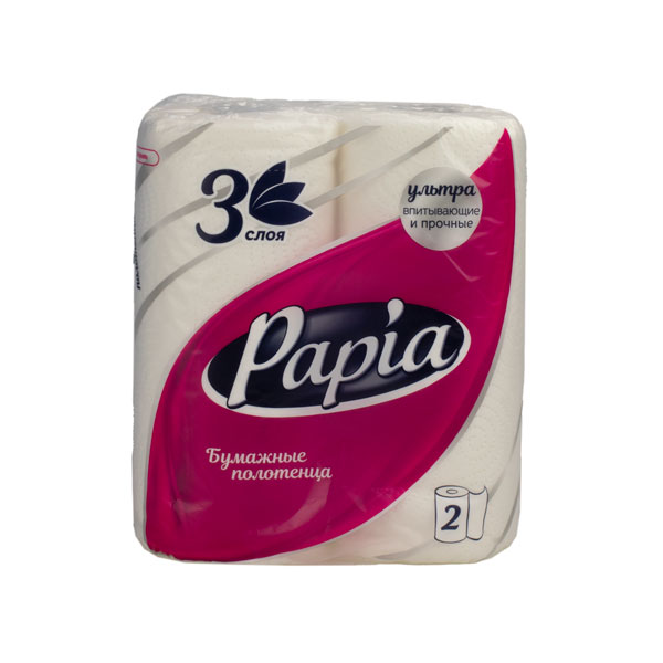 Бумажные полотенца 3сл 2шт PAPIA