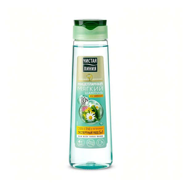 Шампунь 400мл. Чистая линия СИЛА 5 ТРАВ ДЛЯ ВСЕХ ТИПОВ ВОЛОС*12
