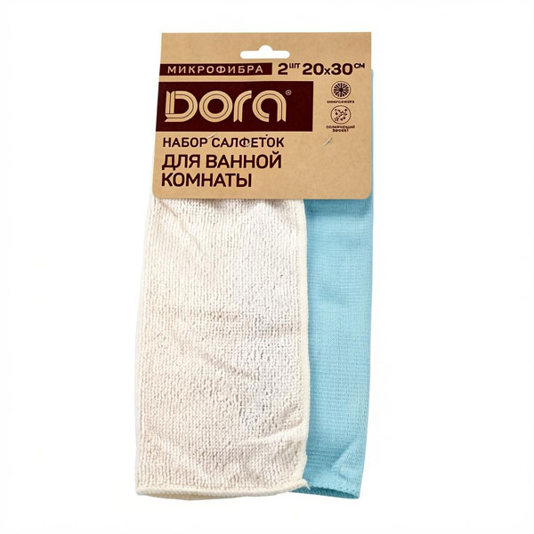 Набор салфеток из микрофибры 2 шт. Dora набор 30х20см "Для ванной комнаты"