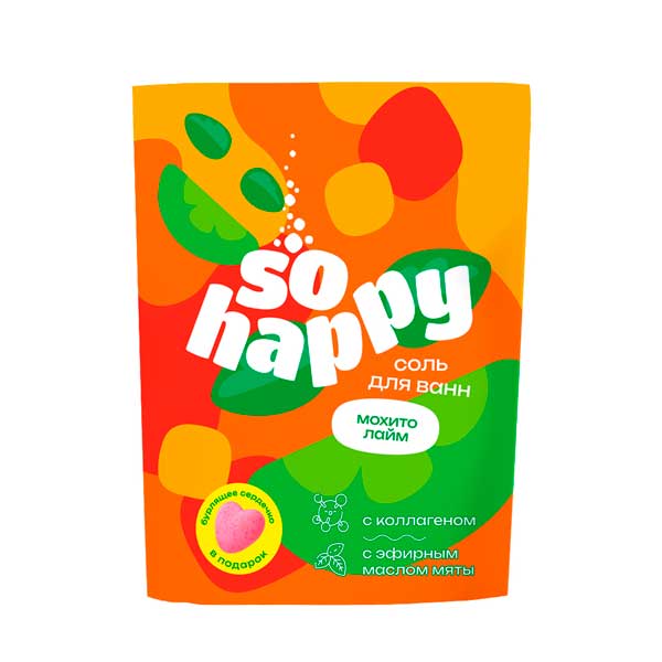 Соль для ванн 500г "SOHappy" Мохито Лайм