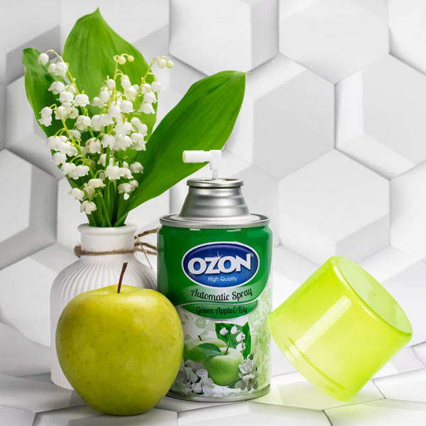 Освежитель воздуха OZON 260 мл. Зеленое яблоко и лилия