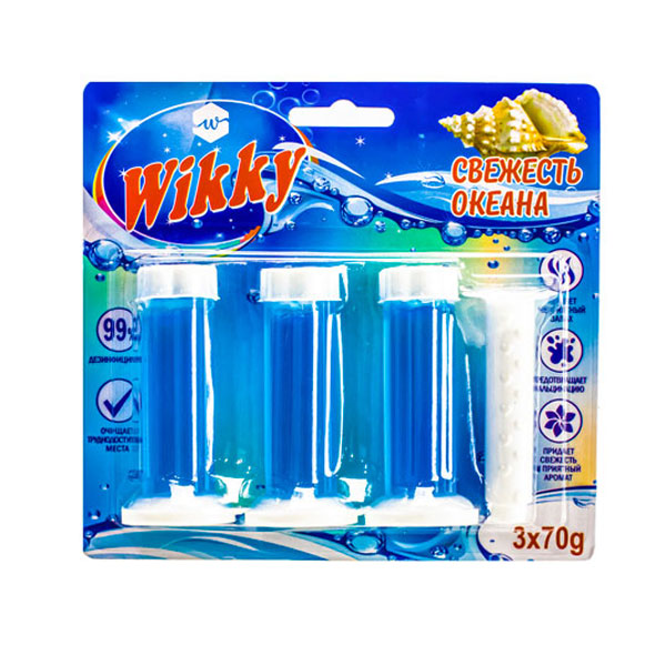 Гелиевый стик для унитаза Wikky 3 шт Свежесть океана