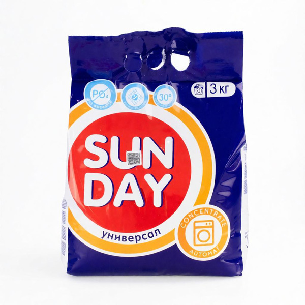 Порошок стиральный 3 кг. SUNDAY АВТ УНИВЕРСАЛЬНЫЙ *5
