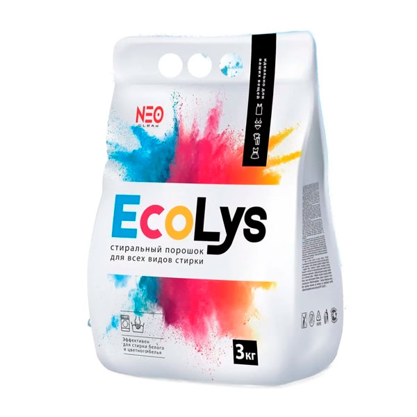 Стиральный порошок универсал Ecolys 3 кг пакет пленка/6