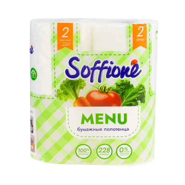 Бумажные полотенца 2сл 2рул MENU Soffione