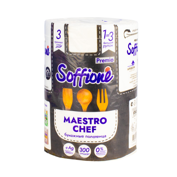 Бумажные полотенца 3сл 1рул MAESTRO CHEF Soffione Premio