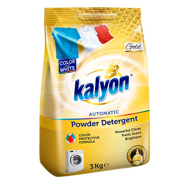 Стиральный порошок автомат для цветного и белого, 3 кг. KALYON золотой 
