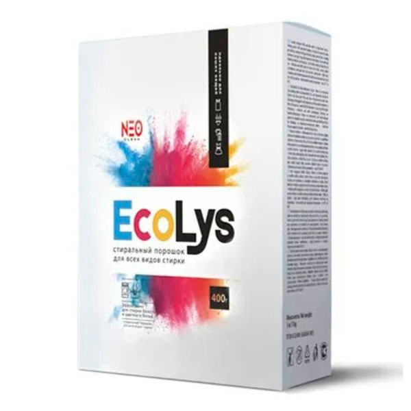 Стиральный порошок универсал Ecolys 400 гр уп. картон/24