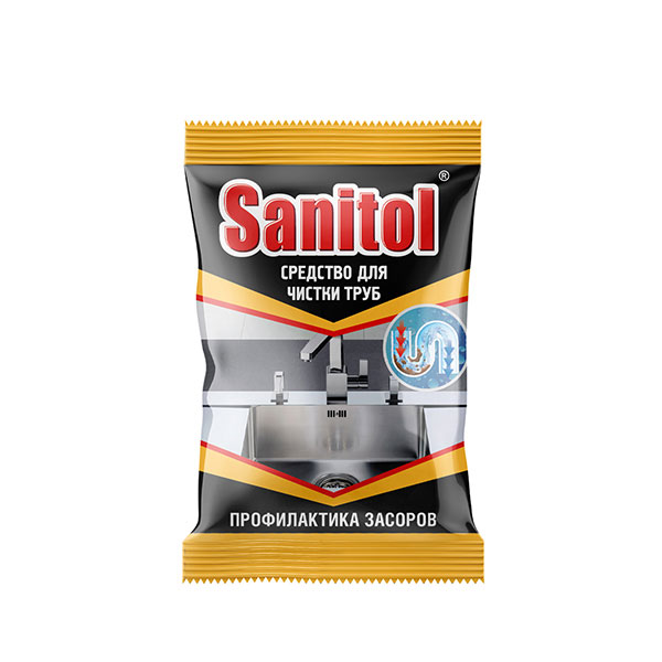 Антизасор для чистки труб 90 г. Sanitol