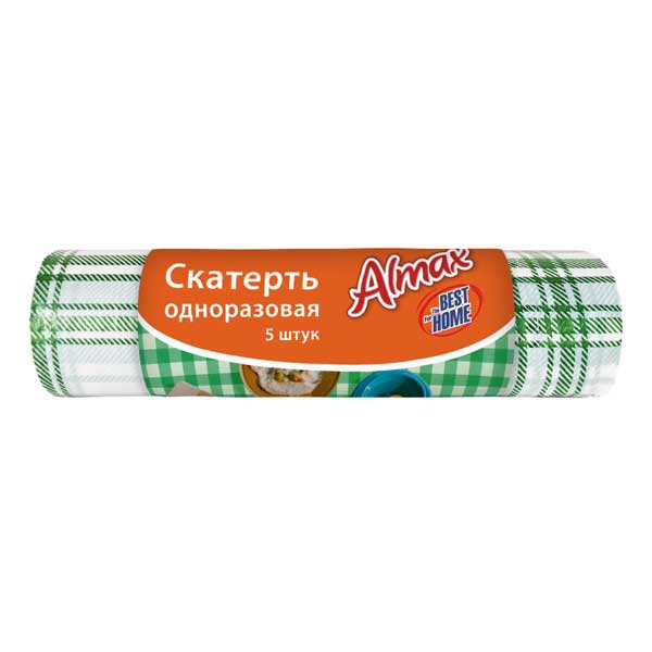 Скатерть Almax 110*180 25мкм 5шт (30рул) Клетка