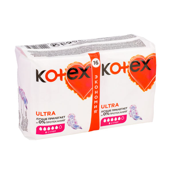 Прокладки 16 шт. KOTEX ULTRA СУПЕР СЕТЧ*6