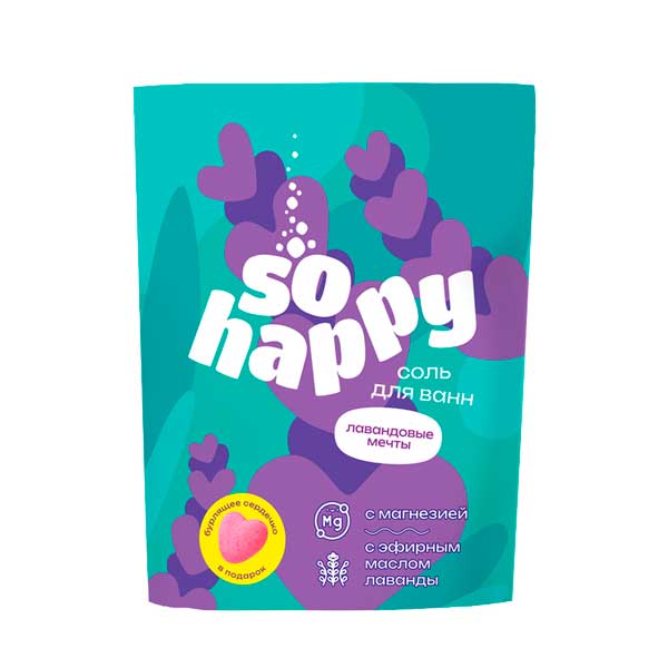 Соль для ванн 500г "SOHappy" Лавандовые мечты