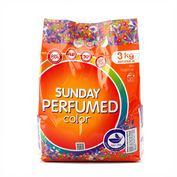 Порошок стиральный 3 кг. SUNDAY АВТ ДЛЯ ЦВЕТНОГО PERFUMED *5