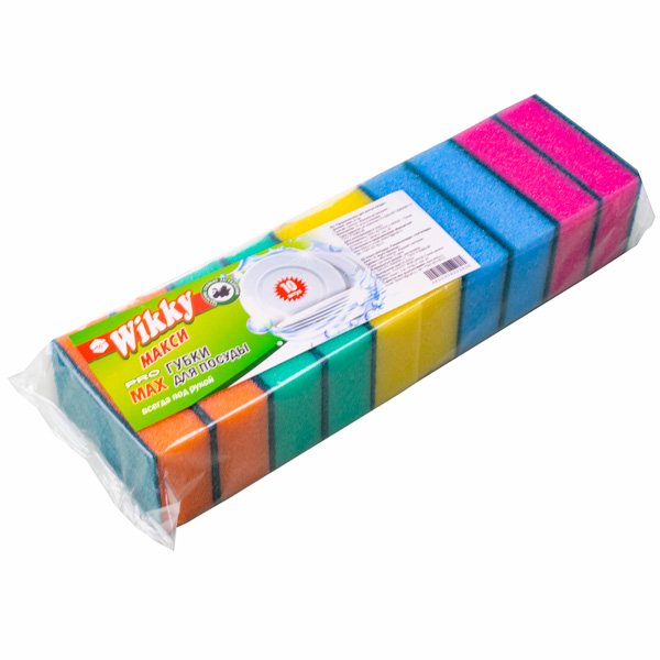Губки для посуды "Wikky" Макси 10 шт