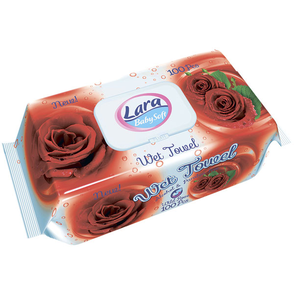 Влажные салфетки LARA 100 шт. Роза