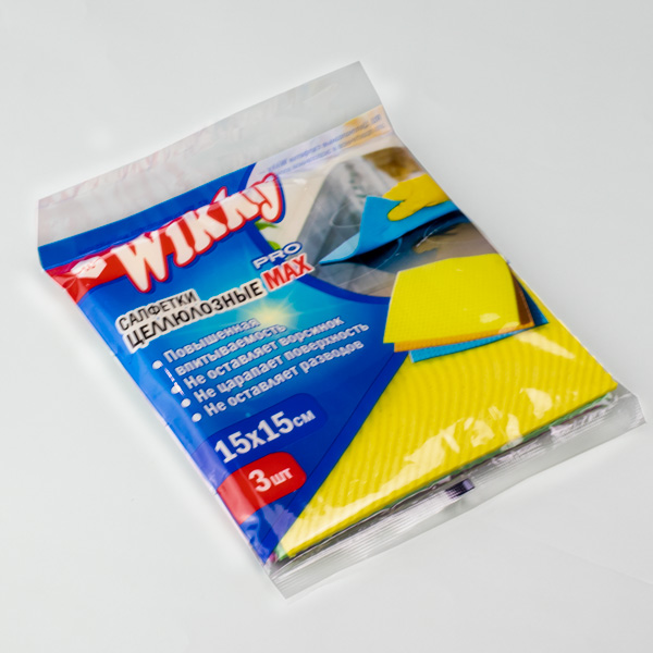 Салфетки для уборки Целлюлозные Wikky 3шт.