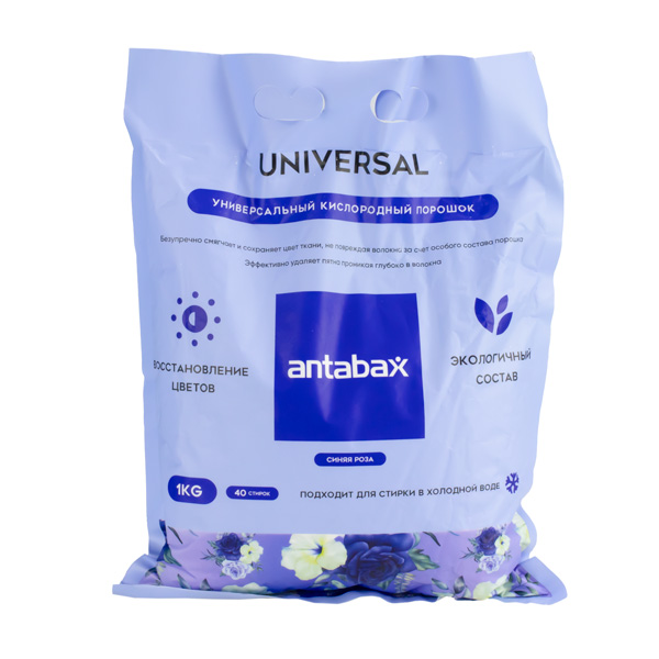 Стиральный порошок 1кг. антибактериальный с активным кислородом (синий) ANTABAX *12
