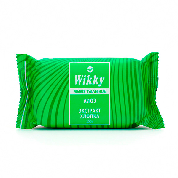 Мыло 100г флоупак Алоэ и экстракт хлопка Wikky *72