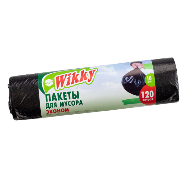 Пакеты д/мусора Эконом 120 л.10 шт. Wikky 