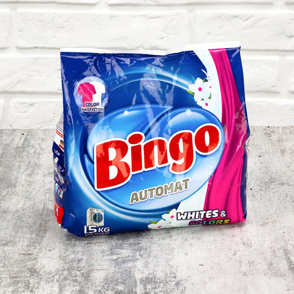 Порошок 1,5 кг. BINGO WHITE&COLORS *10