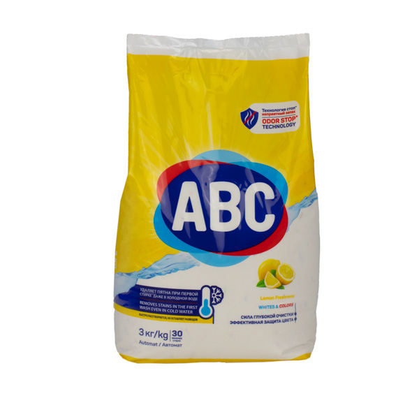 Порошок для стирки белья Лимон 3кг. ABC